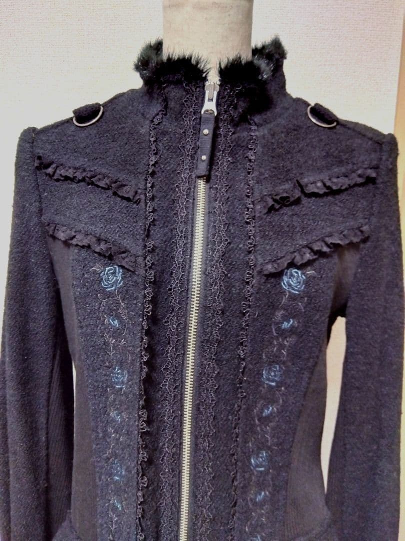 オッズオン OZZ ONESTE オネスト 薔薇 編み上げ ロング コート