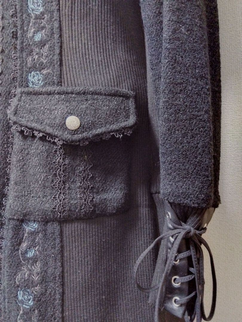 オッズオン OZZ ONESTE オネスト 薔薇 編み上げ ロング コート