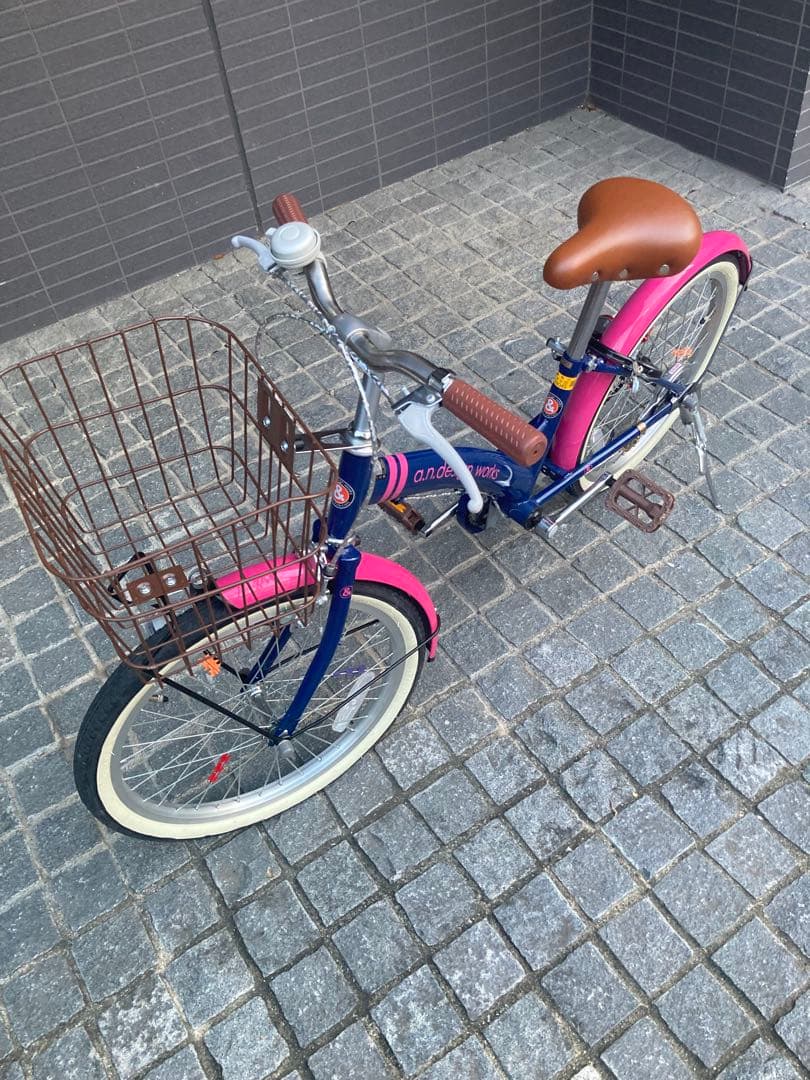 a.n.design works 子供用自転車 ネイビー/ピンク　20インチ