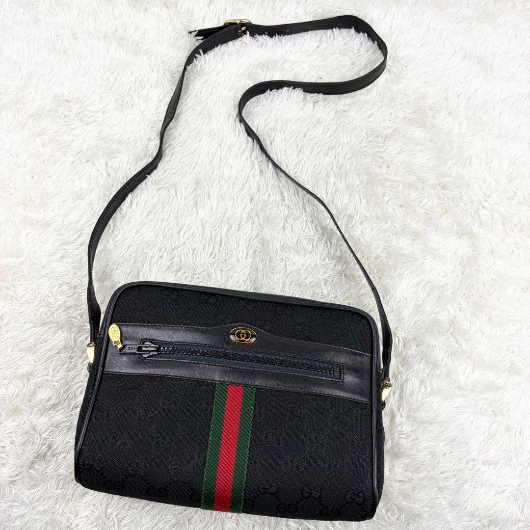 【極美品】オールドグッチ シェリーライン GGキャンバス ショルダーバッグ 箱付