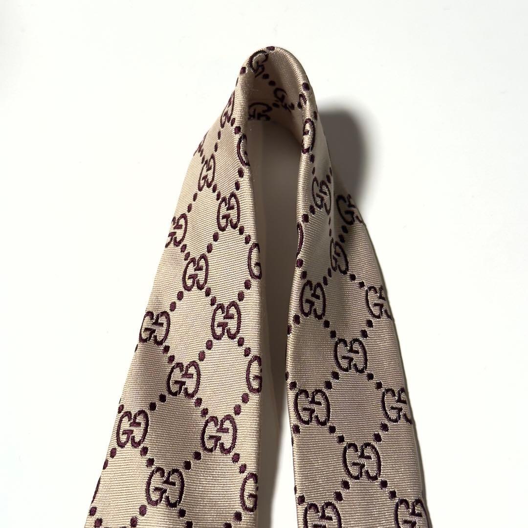 【良品】 GUCCI グッチ GG柄 イエロー系 ネクタイ