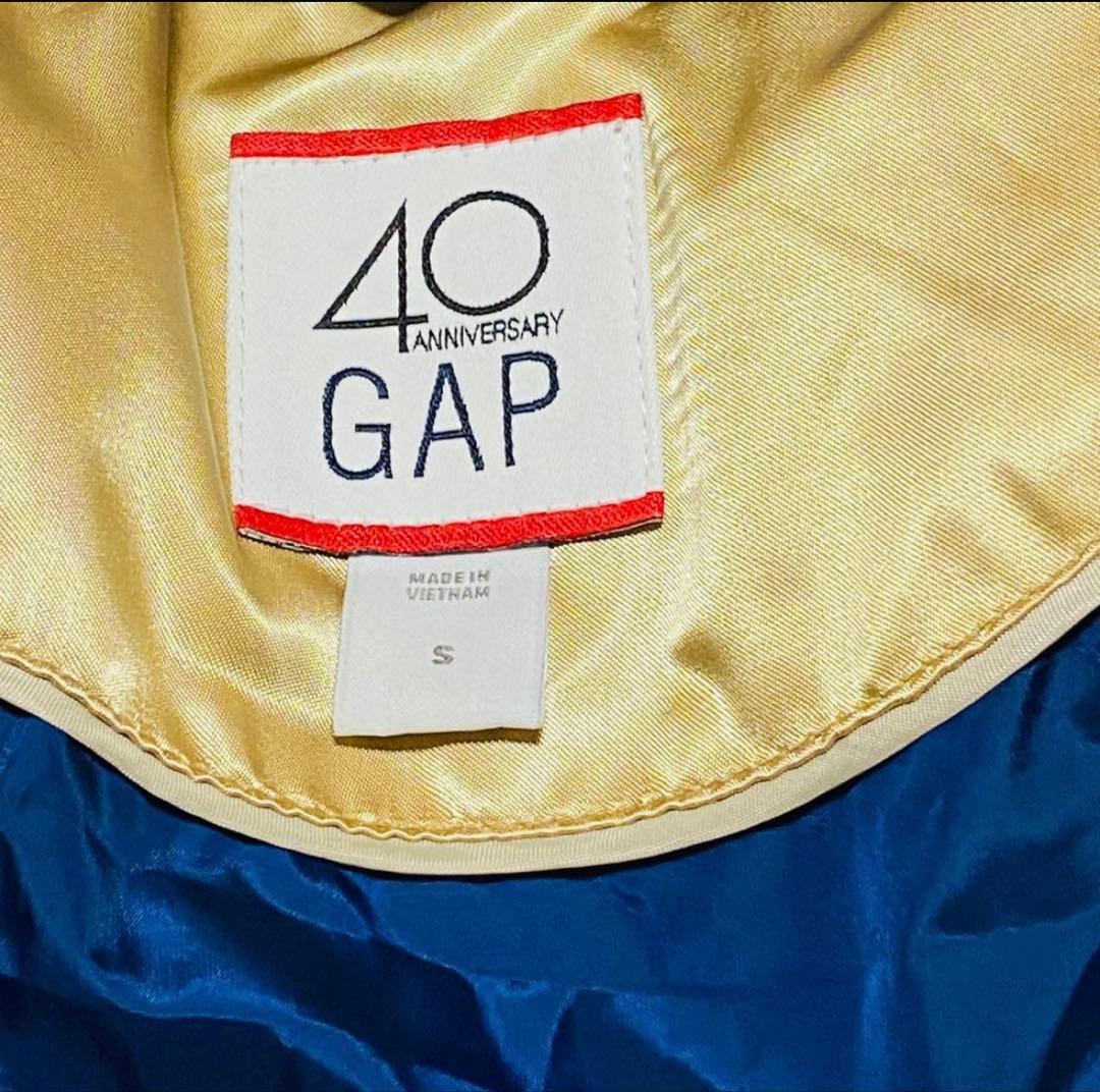 ギャップGAPダウンベスト　ファーフード付き　S　ブルー