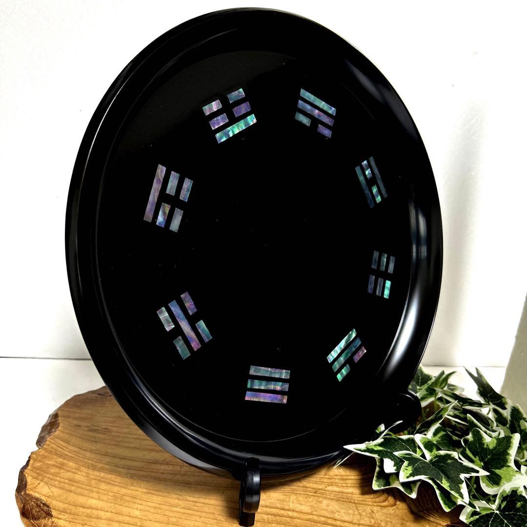 未使用　螺鈿　青貝嵌入　真塗　漆塗　八掛盆　乱盆　丸盆　茶道具　茶道　裏千家