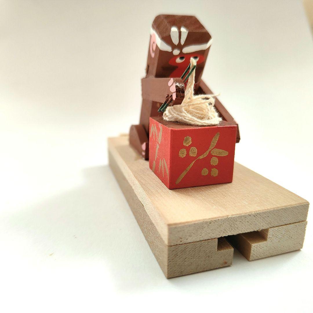 美品　箱説明書付き　郷土玩具　そばくいざる　中山道奈良井宿　信濃猿　からくり玩具