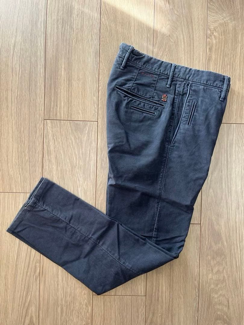 秋冬 INCOTEX SLACKS コットンパンツ 30 ネイビー