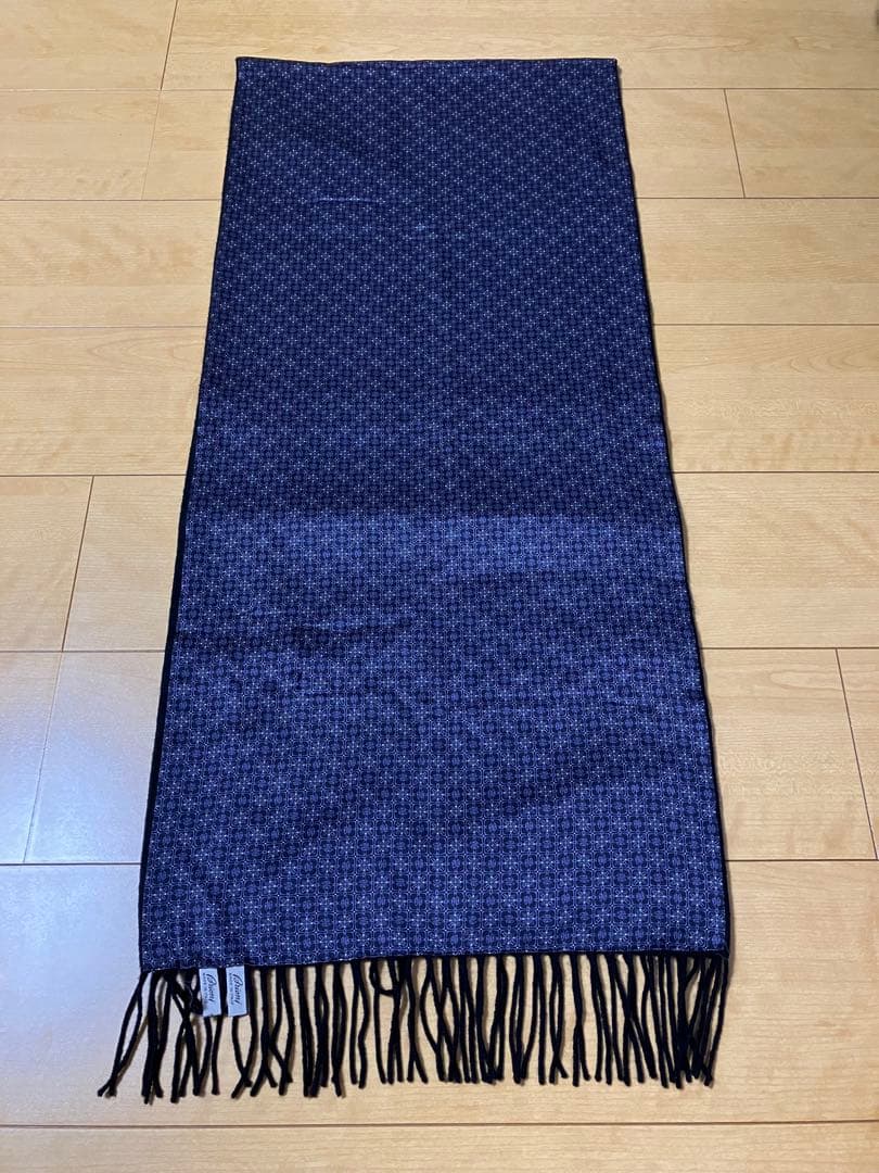 美品ブリオーニ Brioni シルク×カシミア ダブルフェイスマフラー ストール