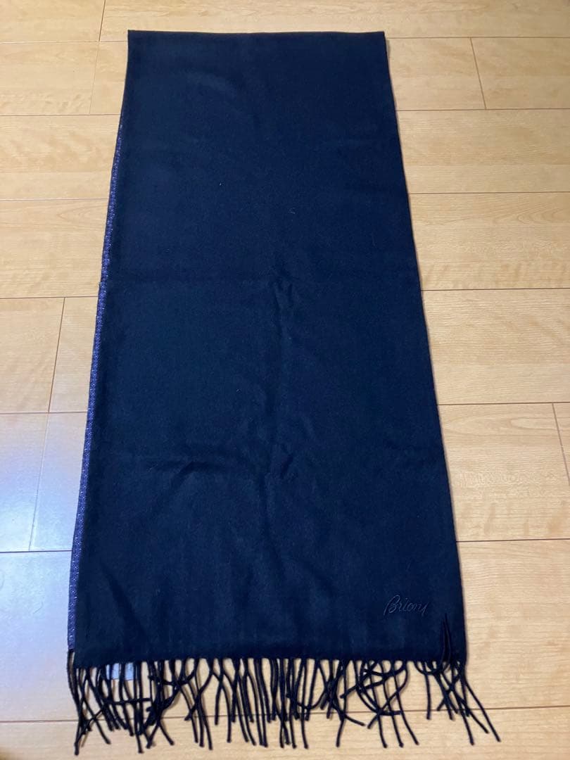 美品ブリオーニ Brioni シルク×カシミア ダブルフェイスマフラー ストール