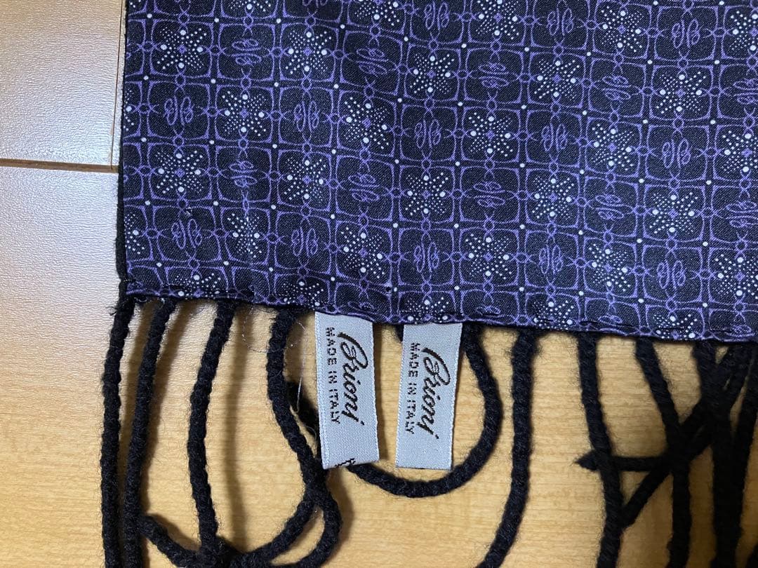 美品ブリオーニ Brioni シルク×カシミア ダブルフェイスマフラー ストール