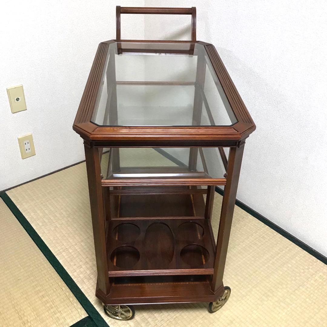 上品な 高級 キッチンワゴン 木製 アンティーク ビンテージ レストラン カフェ