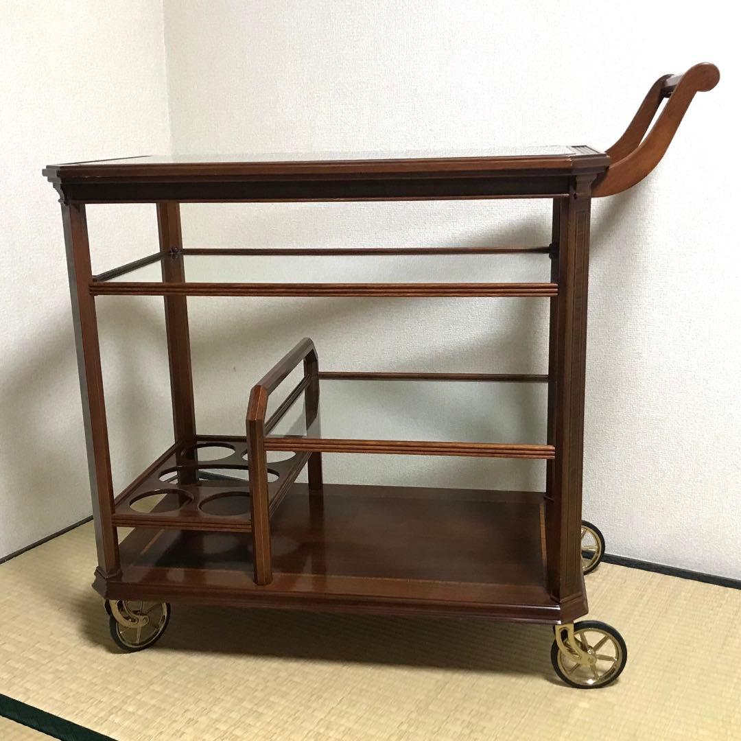 上品な 高級 キッチンワゴン 木製 アンティーク ビンテージ レストラン カフェ
