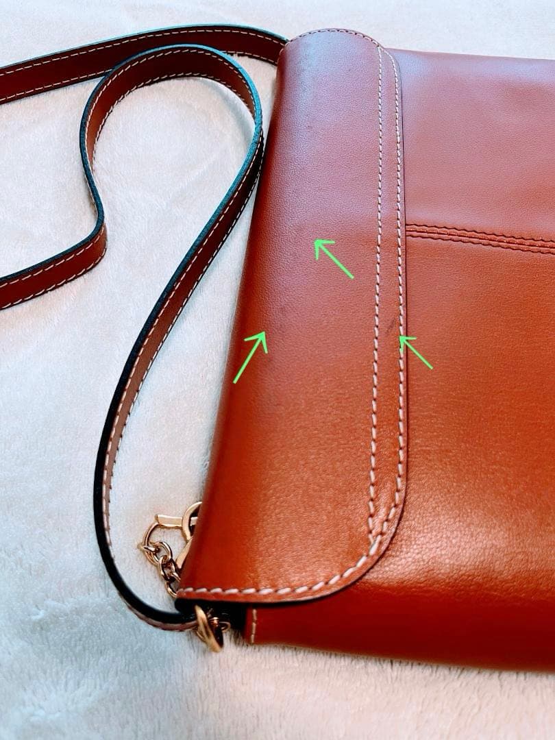 正規品 YSL イヴサンローラン ブラウン レザー ショルダーバッグ ビンテージ