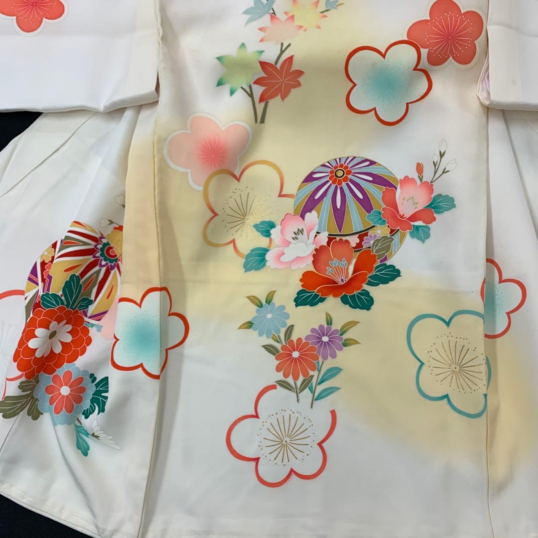 ぴ　新品お宮参り 産着 祝着のきもの　京友禅染　四季花王朝毬文ぼかし染