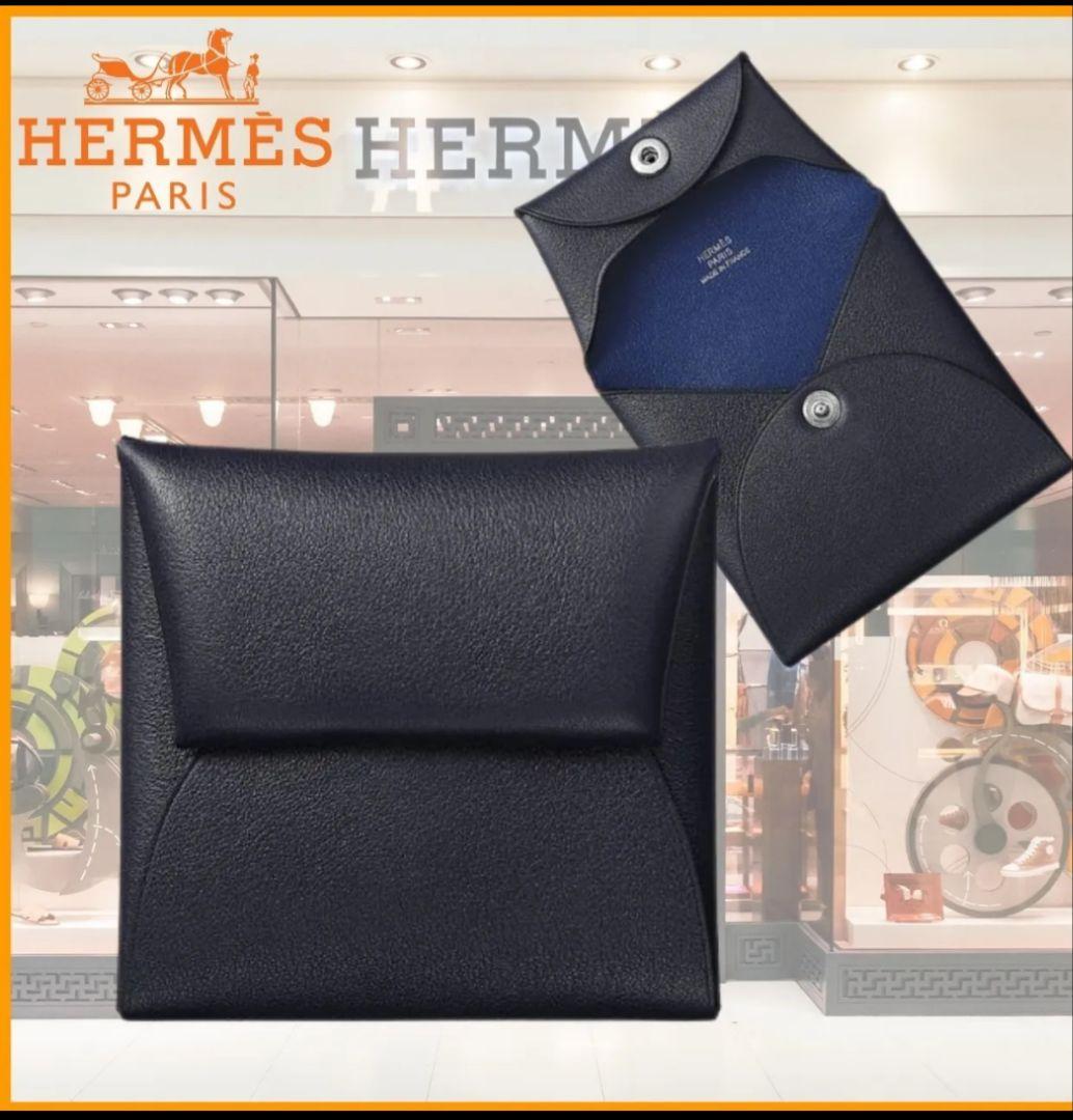 エルメス バスティア 本物✨️とても綺麗✨️キャバンとブルーのレアなバイカラー