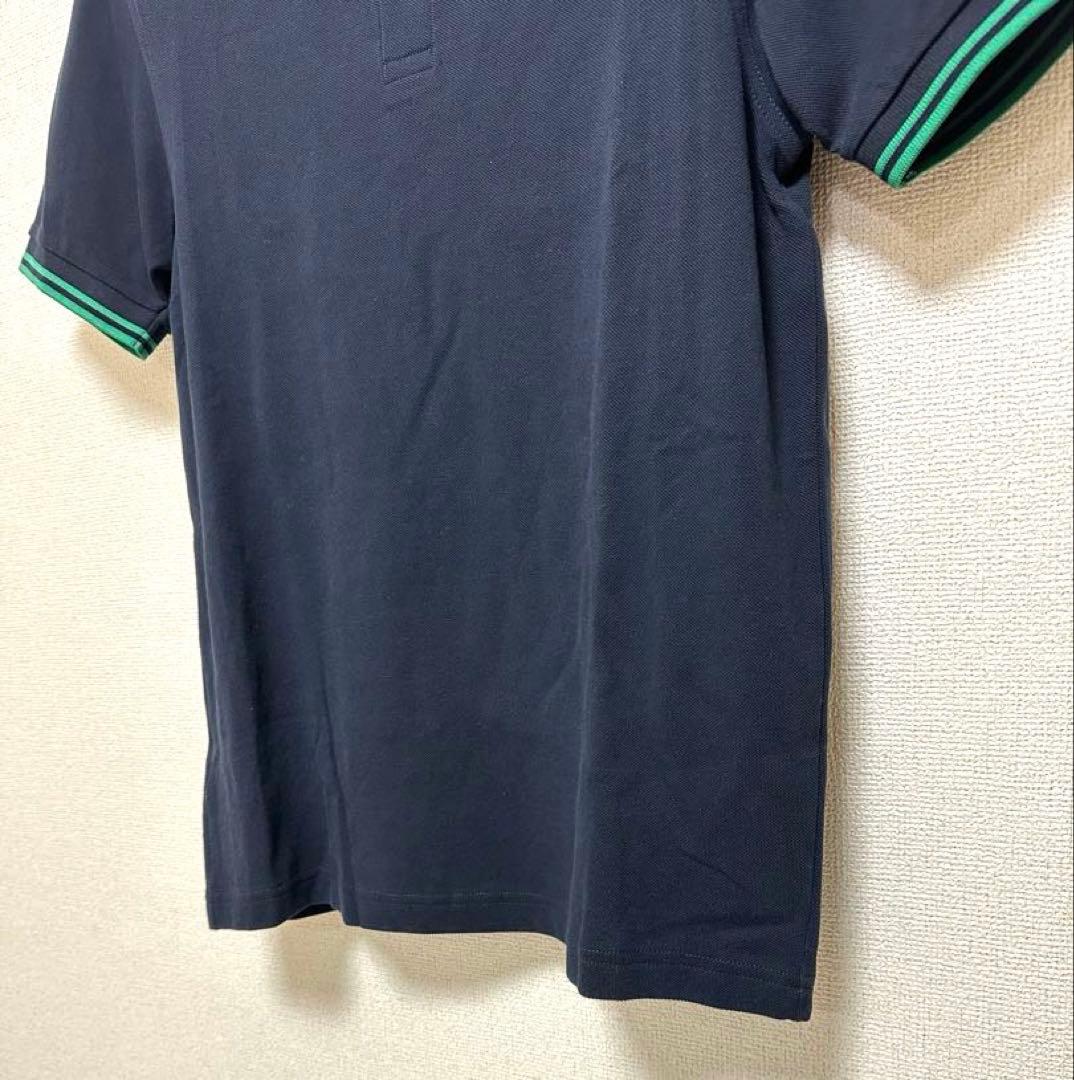 極美品 FREDPERRY フレッドペリー ネイビー 緑 ポロシャツ M 半袖