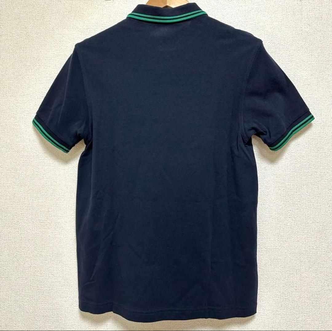 極美品 FREDPERRY フレッドペリー ネイビー 緑 ポロシャツ M 半袖