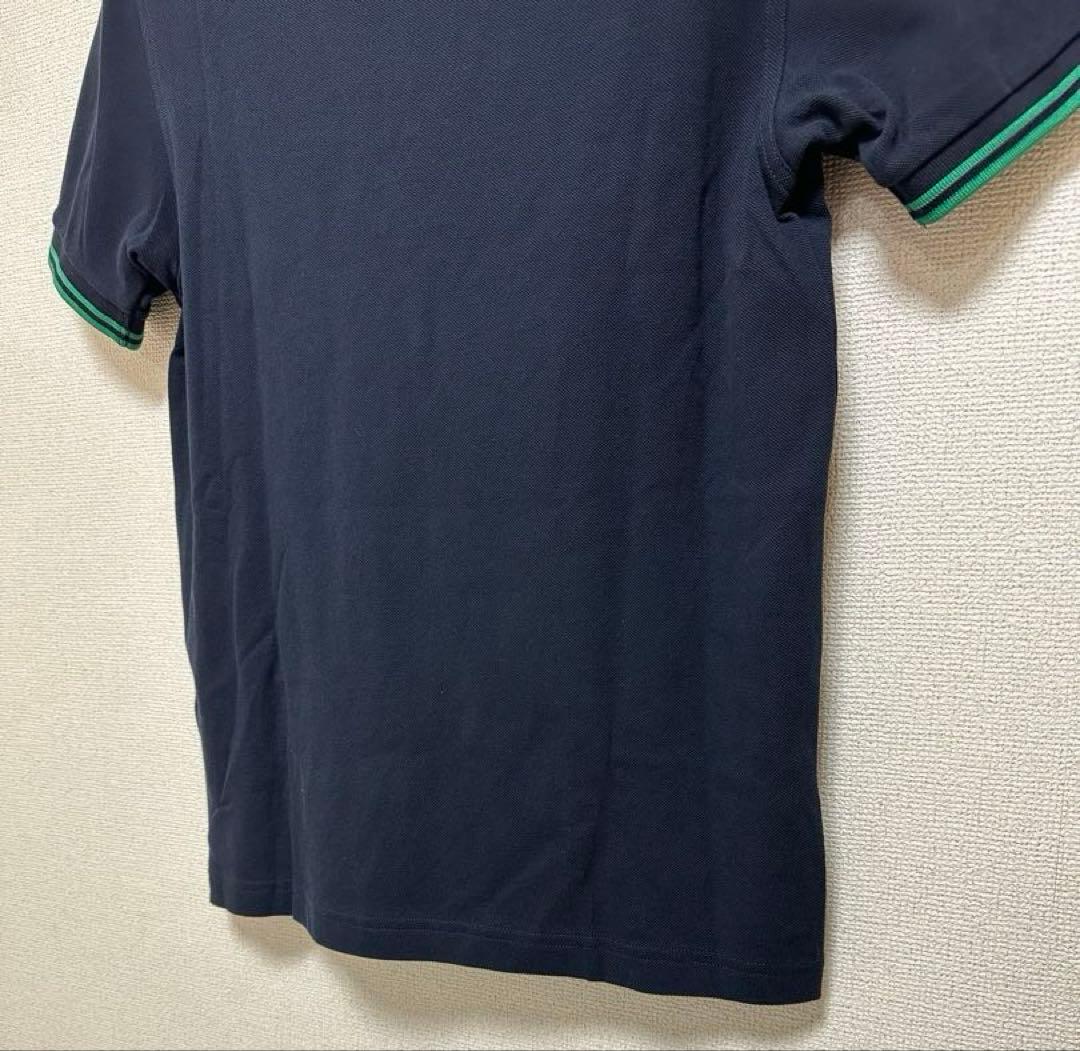 極美品 FREDPERRY フレッドペリー ネイビー 緑 ポロシャツ M 半袖