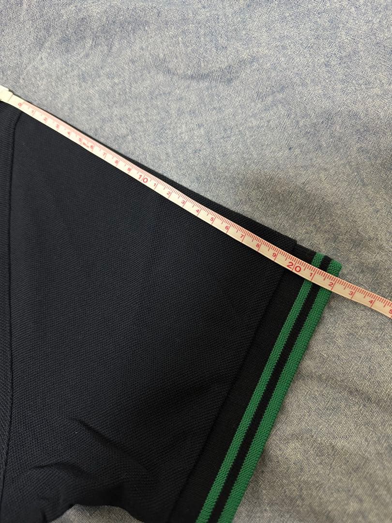 極美品 FREDPERRY フレッドペリー ネイビー 緑 ポロシャツ M 半袖