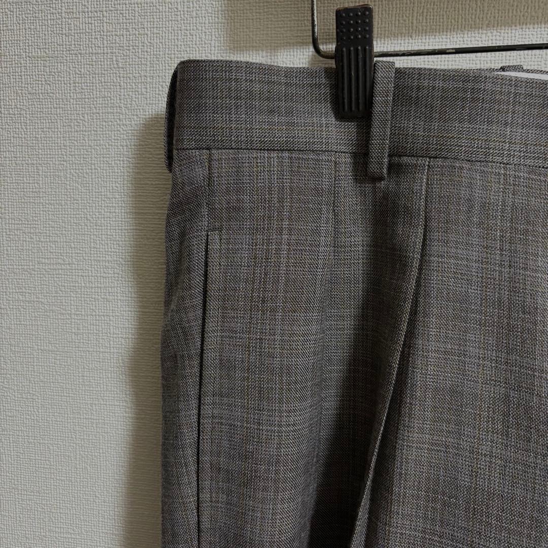 MAATEE&SONS 永遠 スラックス WOOL MAT CHECK GRAY