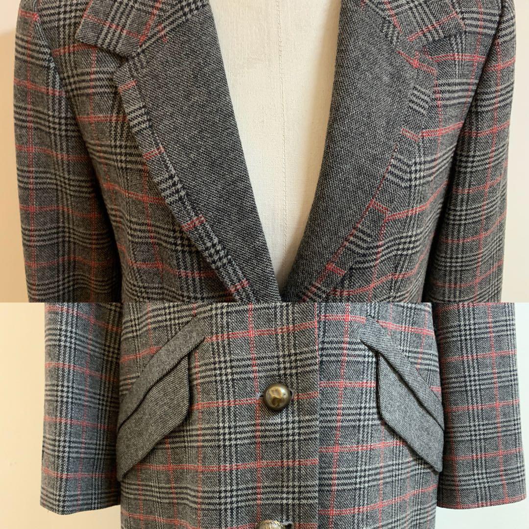KENZO ケンゾー チェック柄 ウール混 チェスターコート ロングコート 38