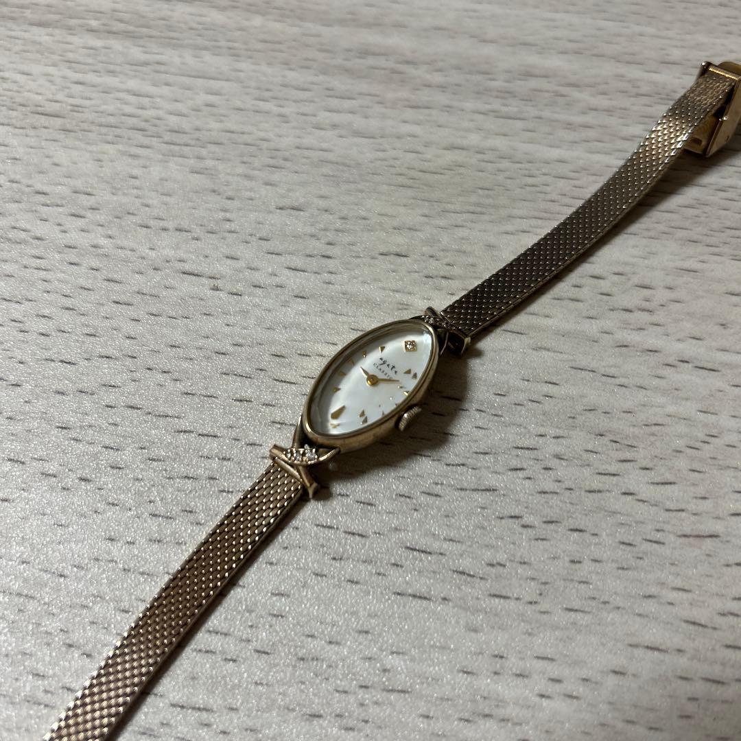 アガット ★オーバルフェイスジュエリーウォッチ10K