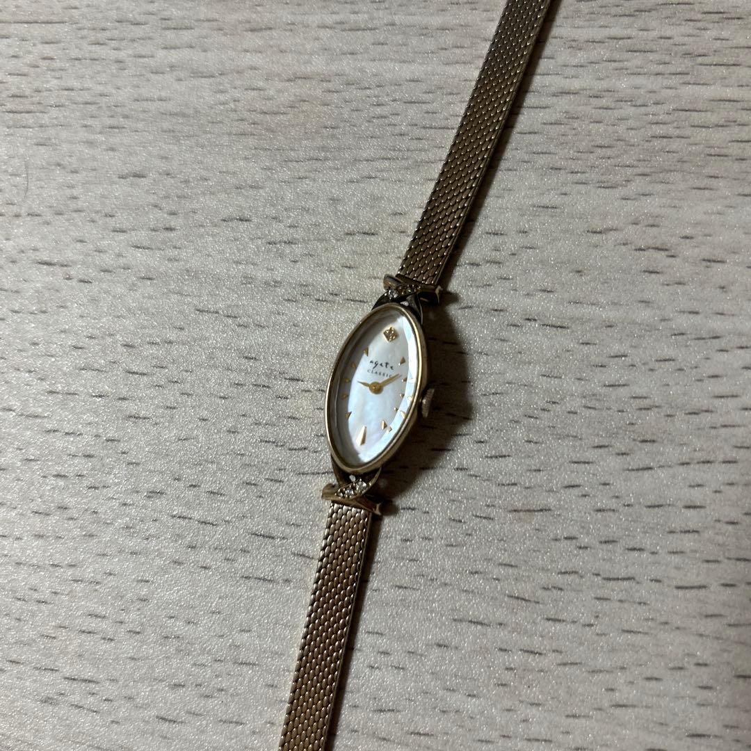 アガット ★オーバルフェイスジュエリーウォッチ10K