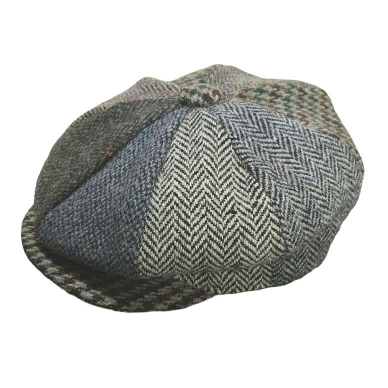 新品 GLENAPPIN ハリスツイードパッチワーク ベイカーボーイキャスケット