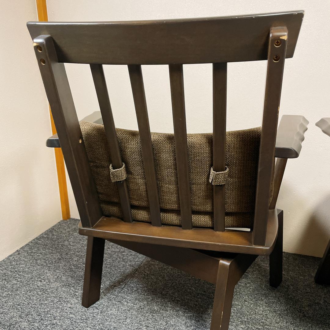 北欧レトロ ニトリ DCサザナミ 回転式 木製椅子 アームチェア 和モダン