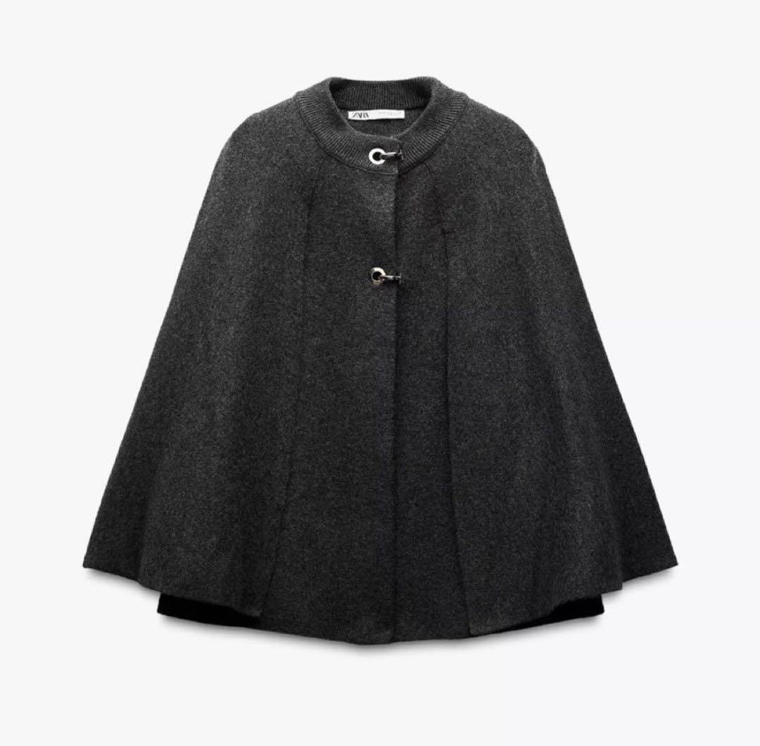 ZARA グレー ケープコート S