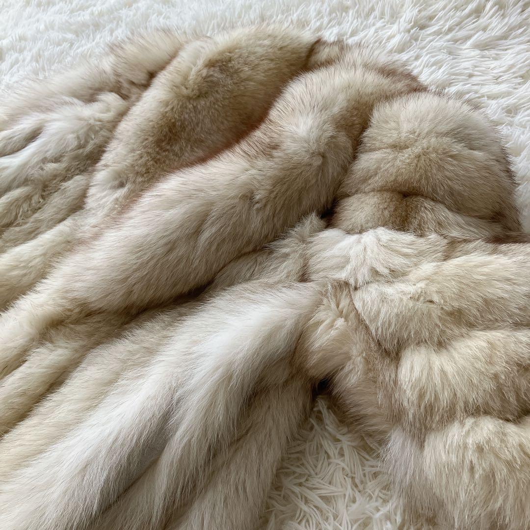 サガフォックス フォックスファー ファーコート リアルファー 本毛皮 銀サガ L