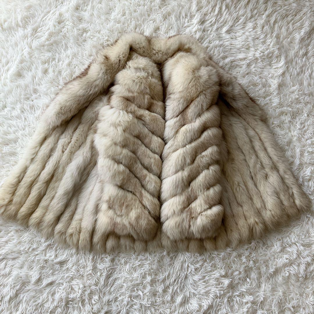 サガフォックス フォックスファー ファーコート リアルファー 本毛皮 銀サガ L