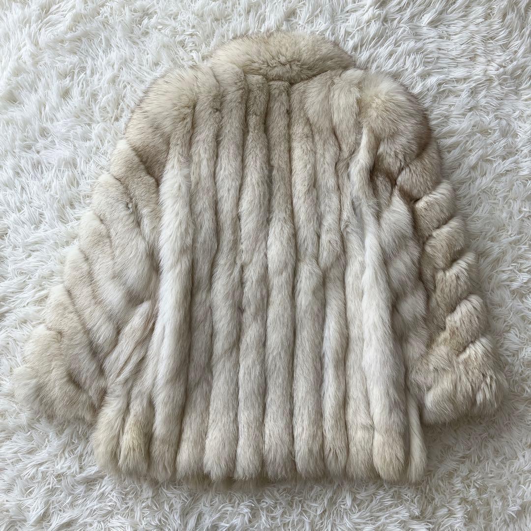 サガフォックス フォックスファー ファーコート リアルファー 本毛皮 銀サガ L