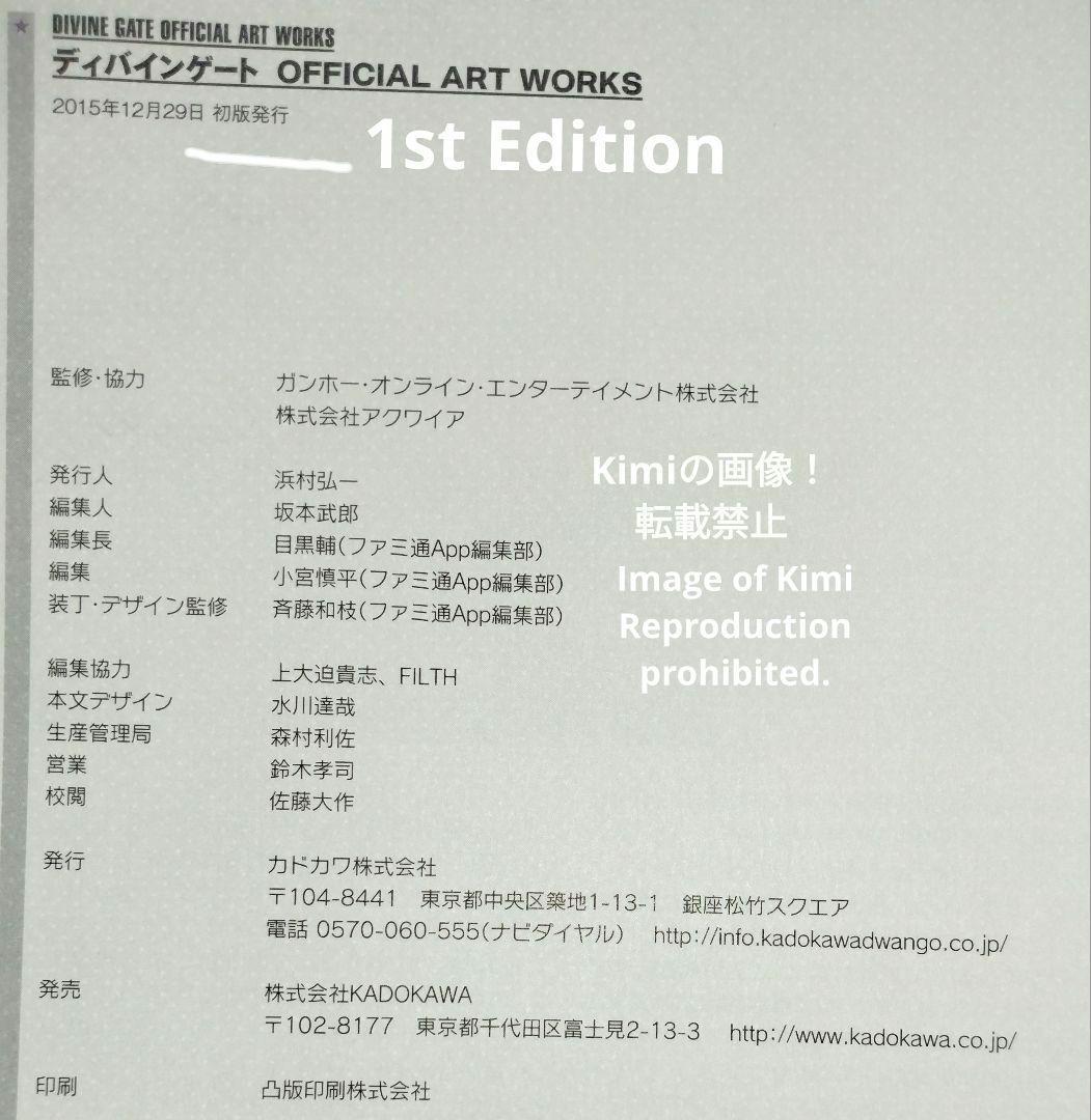 ディバインゲート OFFICIAL ART WORKS 本 2015 初版 画集