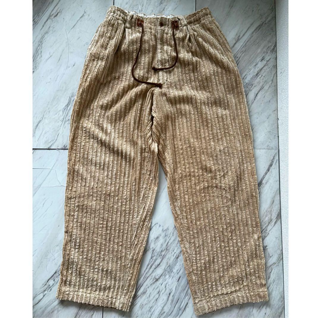 \"極太畝\" 00s ベージュ コーデュロイ 極太 バギー コーズ ワイドパンツ