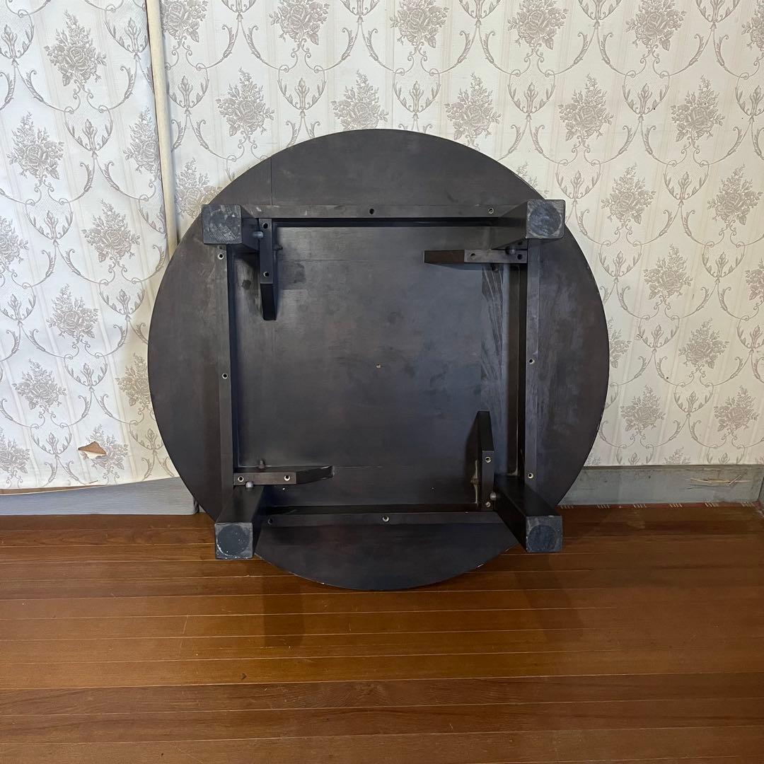 【アンティーク】木製 折り畳み式円卓 ちゃぶ台 座卓 センターテーブル 古家具