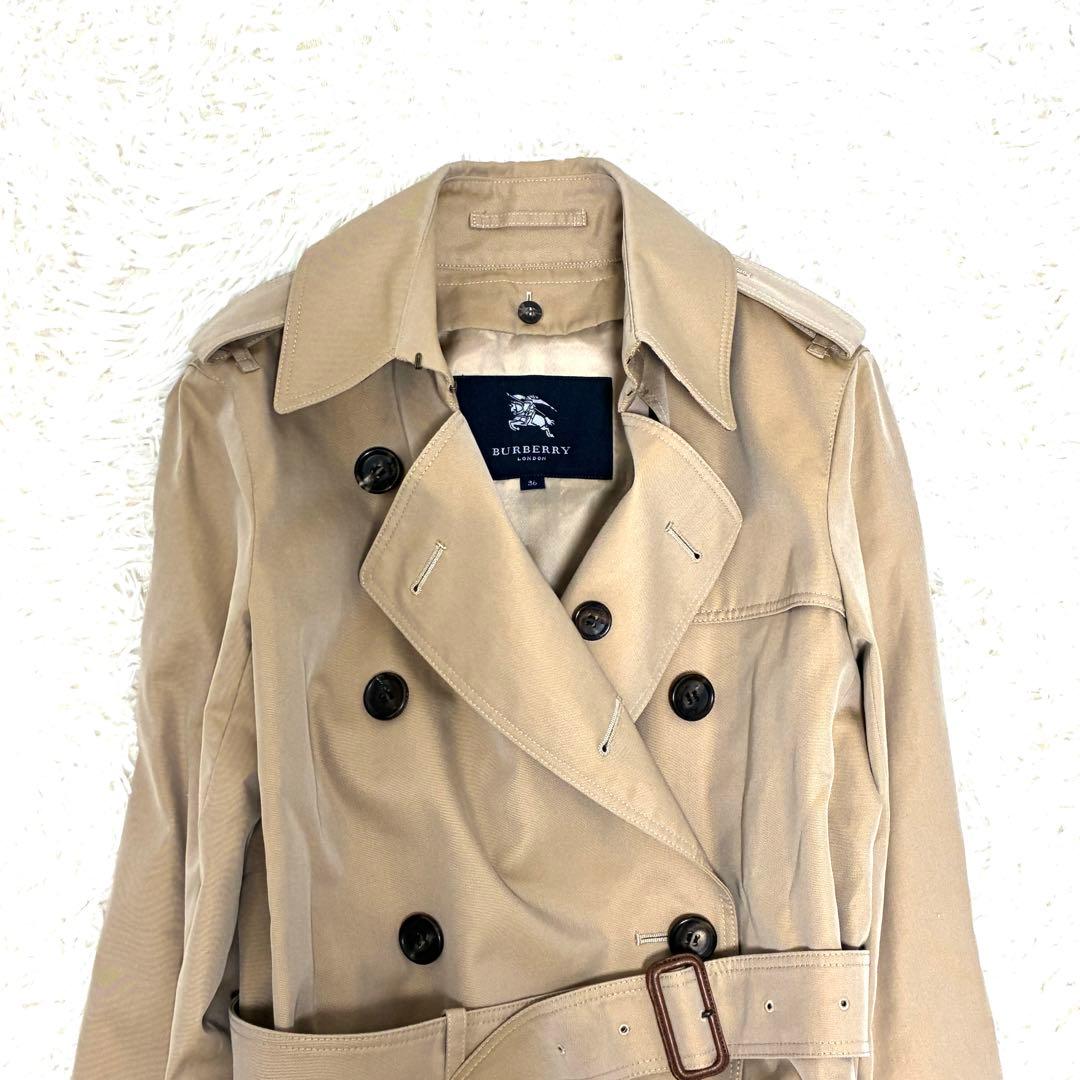 未使用に近い バーバリー ライナー付 トレンチコート ノバチェック ベルト 36