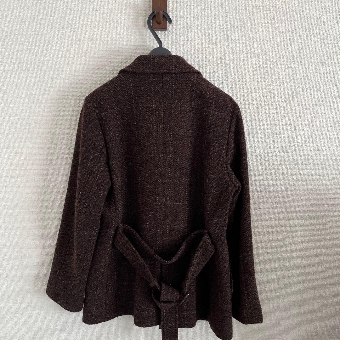 美品MHL コート マーガレットハウエル Harris Tweed ベルト付き