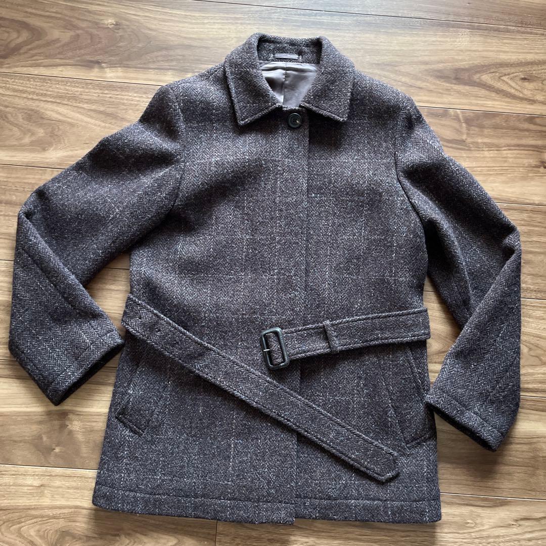 美品MHL コート マーガレットハウエル Harris Tweed ベルト付き