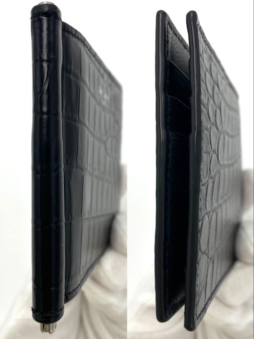 【超美品】SAINTLAURENT サンローラン マネークリップ クロコ型押し