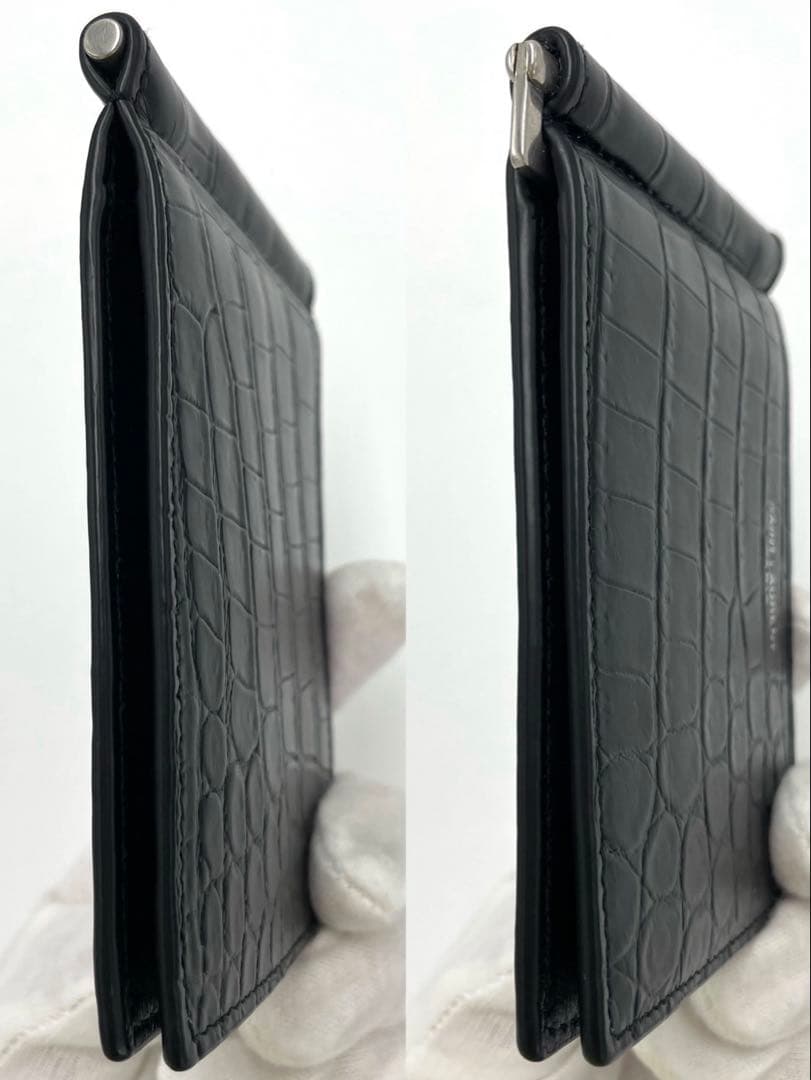【超美品】SAINTLAURENT サンローラン マネークリップ クロコ型押し