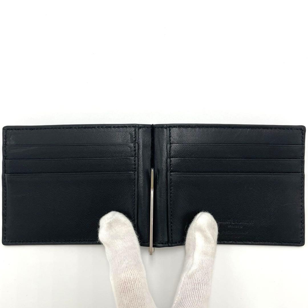 【超美品】SAINTLAURENT サンローラン マネークリップ クロコ型押し