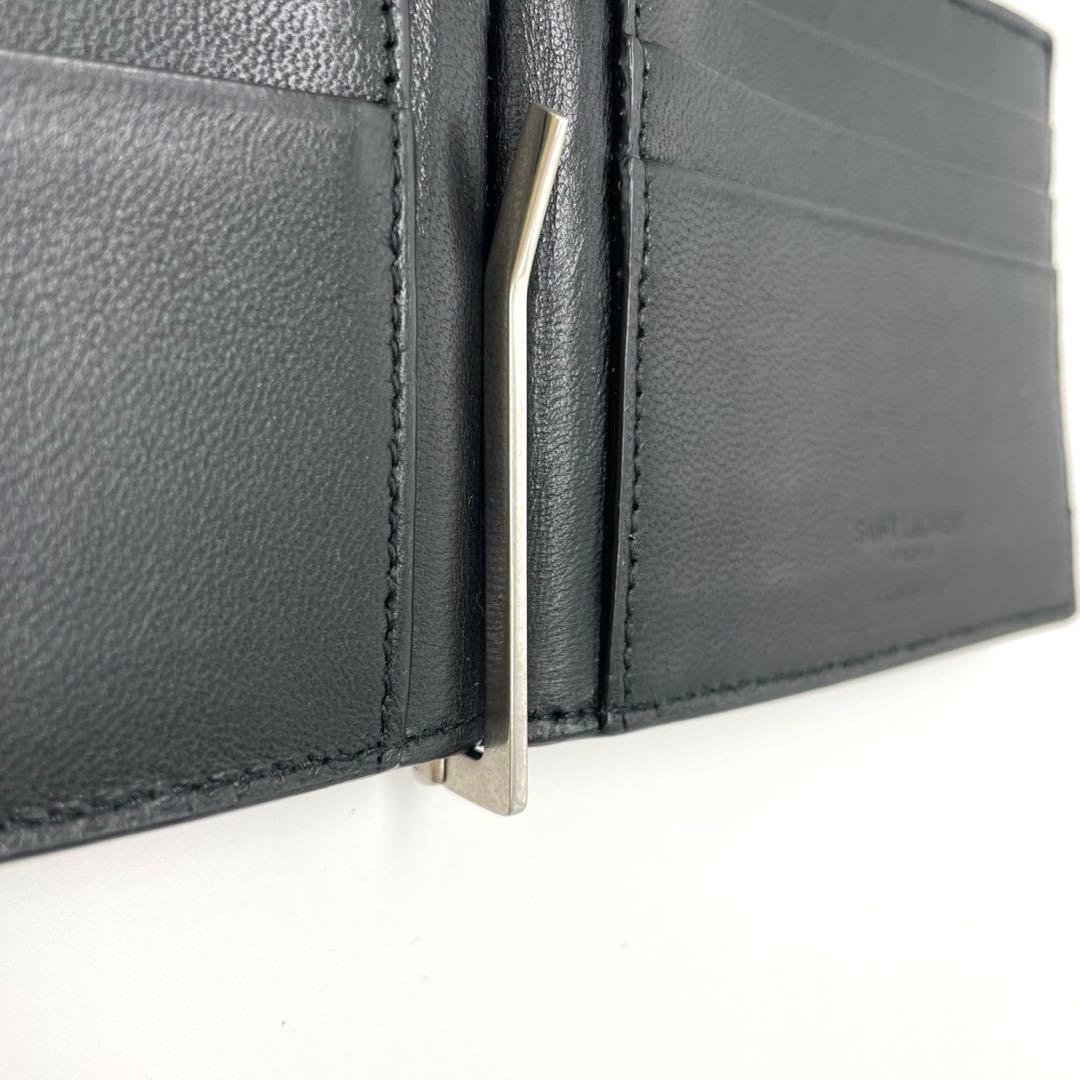【超美品】SAINTLAURENT サンローラン マネークリップ クロコ型押し