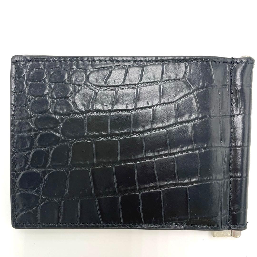 【超美品】SAINTLAURENT サンローラン マネークリップ クロコ型押し