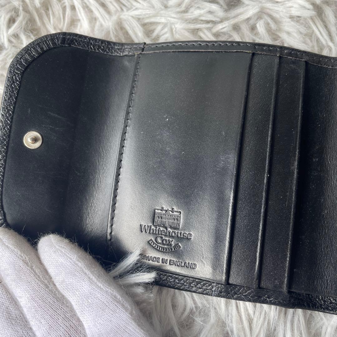 【美品】ホワイトハウスコックス 三つ折り 財布 ブラック