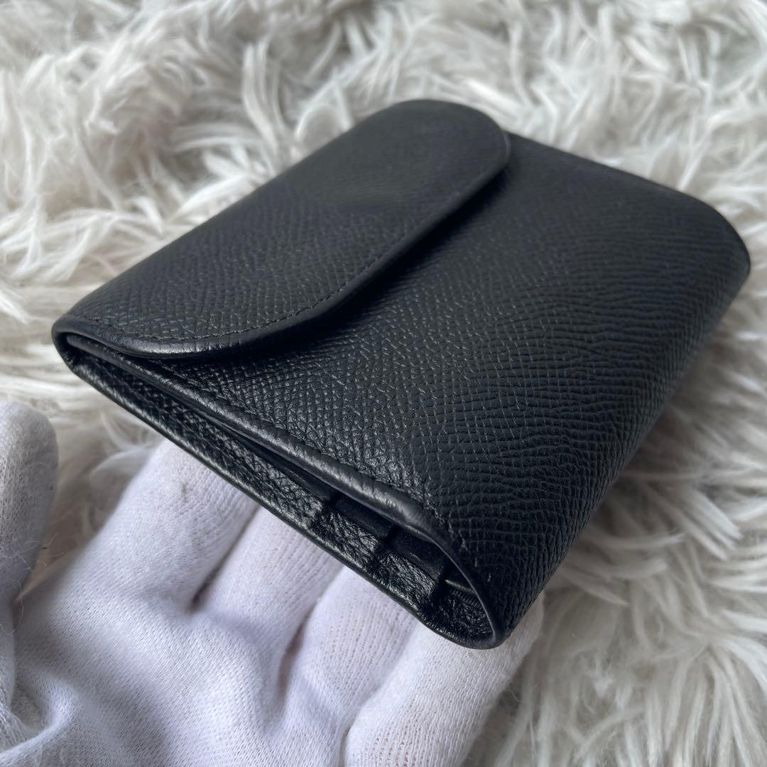 【美品】ホワイトハウスコックス 三つ折り 財布 ブラック