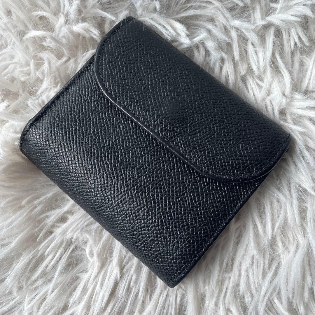 【美品】ホワイトハウスコックス 三つ折り 財布 ブラック