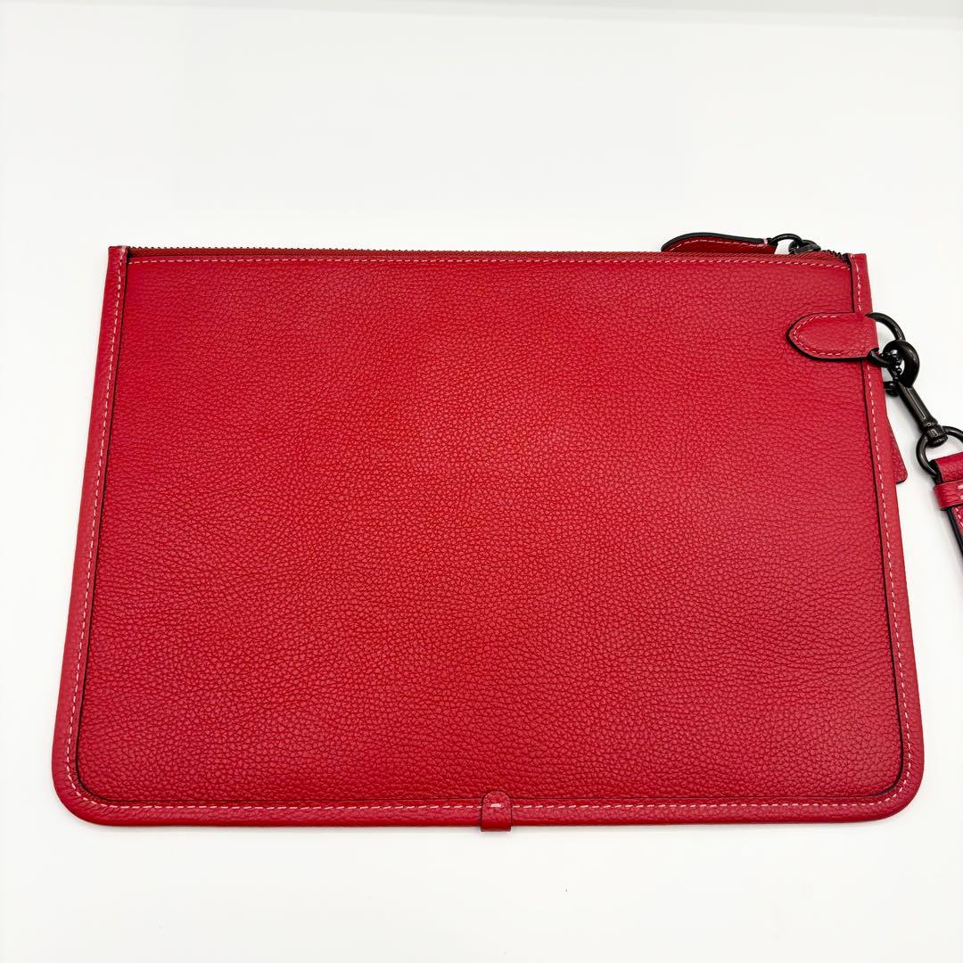【COACH☆新品】チャーター ポーチ・レキシー☆レッド☆恐竜☆レザー☆