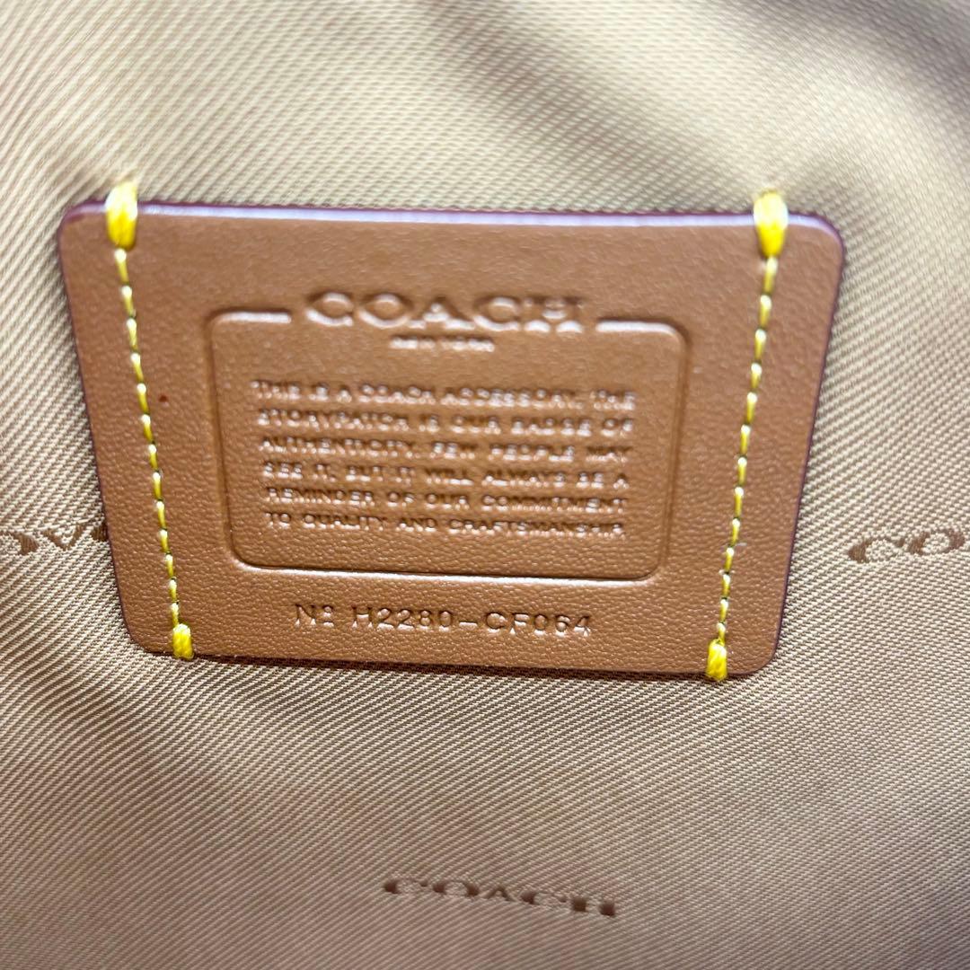 【COACH☆新品】チャーター ポーチ・レキシー☆レッド☆恐竜☆レザー☆