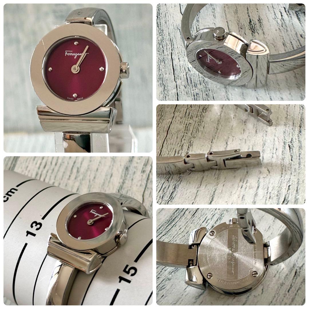 【希少】Ferragamo フェラガモ 腕時計 ガンチーニ FQ5 ボルドー調