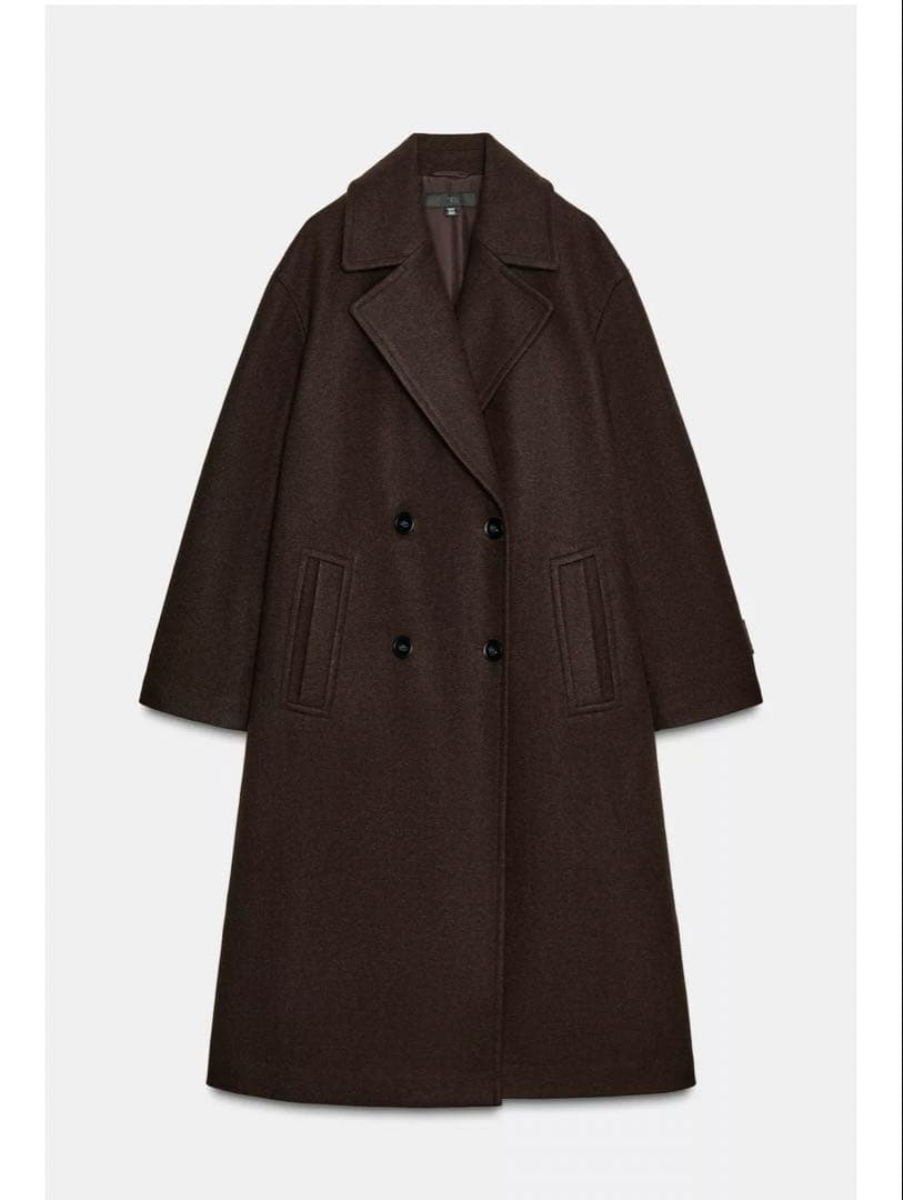 トリトリ★ZARA★ザラ★ソフトオーバーサイズコート★ブラウン★XL