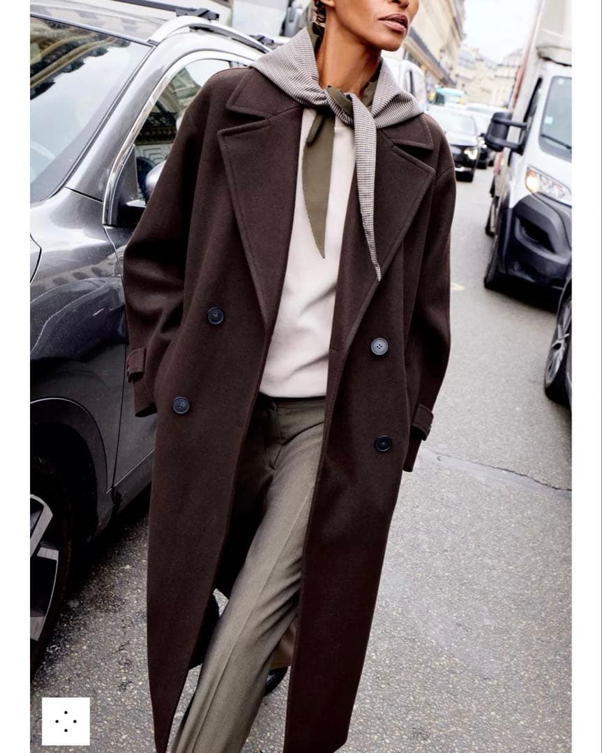 トリトリ★ZARA★ザラ★ソフトオーバーサイズコート★ブラウン★XL